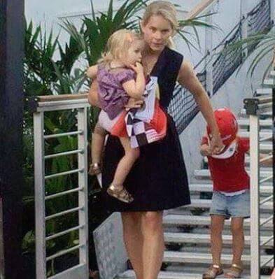 Emilie Vettel with mother Hannah Prater and sibling Matilda Vettel